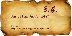 Bartalus Győző névjegykártya